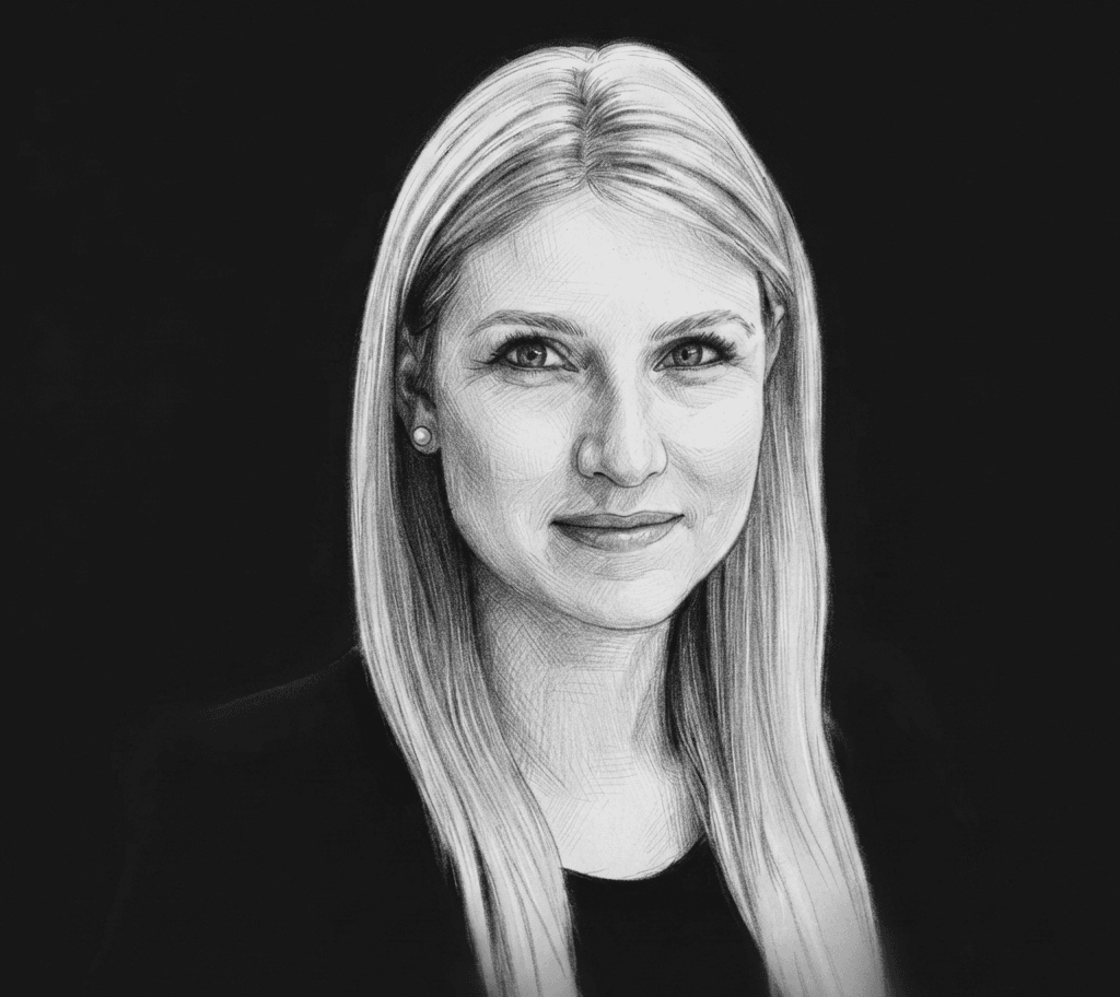 Graphite pencil sketch portrait of Chantal Van Zyl